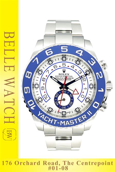 rolex yacht master ii white dial blue bezel stainless copy|Rolex Yacht-Master 16622 40mm.